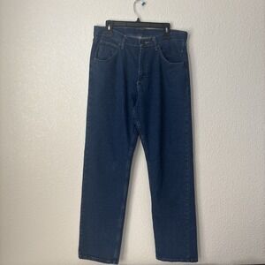Mens Wrangler 32x32 Regular FIt Blue Jeans Dark Wash